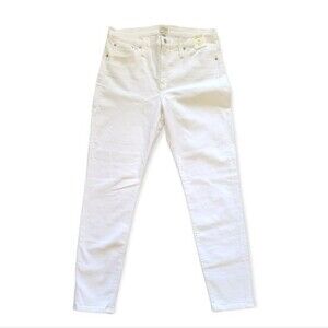 J. Crew 9" High Rise Toothpick Jeans in White Size 32 NWT